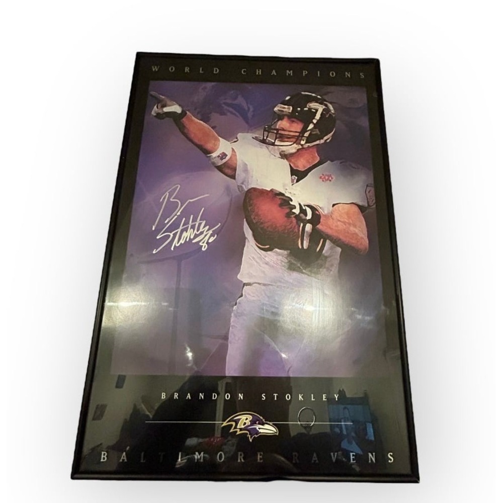 Signed Brandon Stokeley Baltimore Ravens Autographed Football Poster